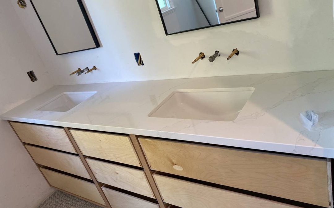 Quartz double vanity top, Vanalden Ave, Tarzana