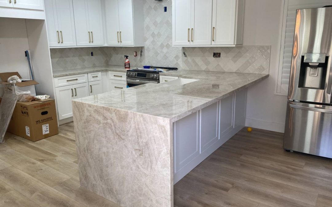Quartzite kitchen countertop, Bubbling Brook St, Moorpark