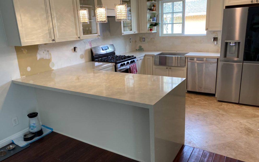 Quartz kitchen countertop, Vanowen St, West Hills