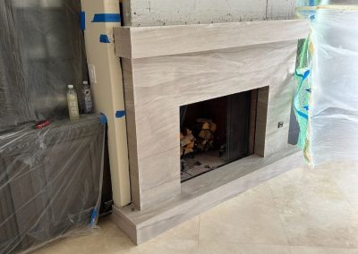 Quartzite fireplace, Blue Dane Ln, Malibu