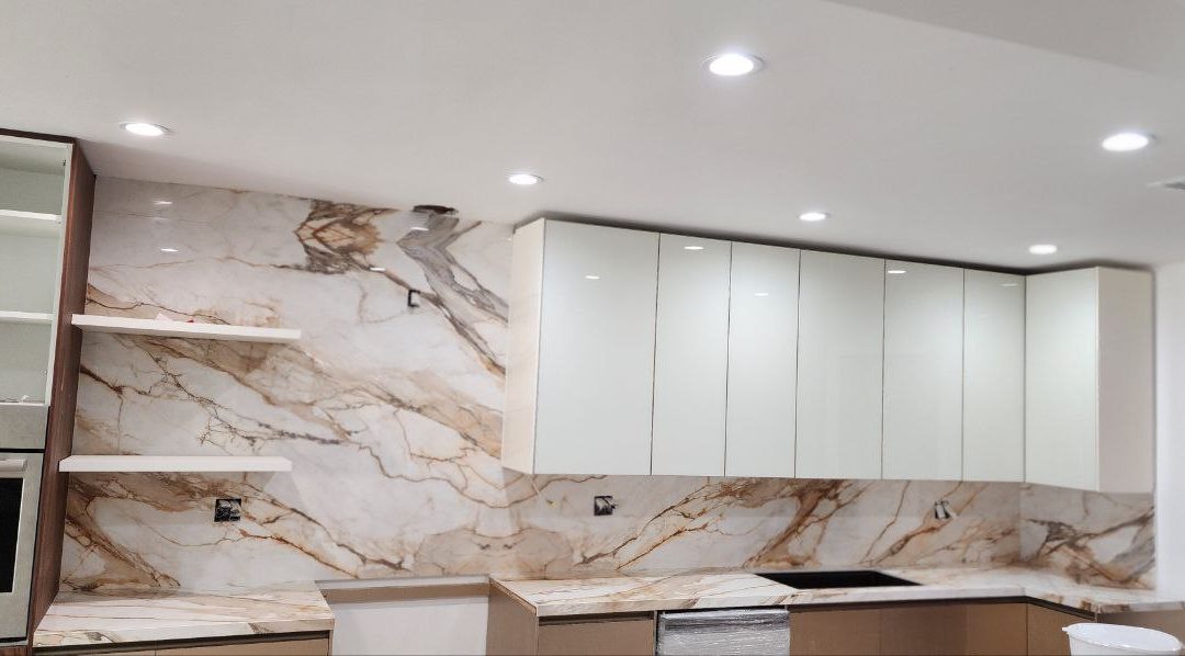Porcelain kitchen countertop, Swallow Dr, Los Angeles