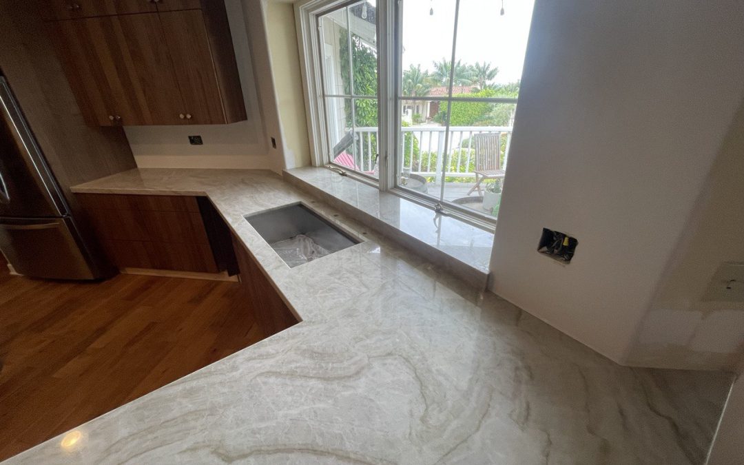 Quartzite kitchen countertop, San Antonio Ct, Santa Barbara