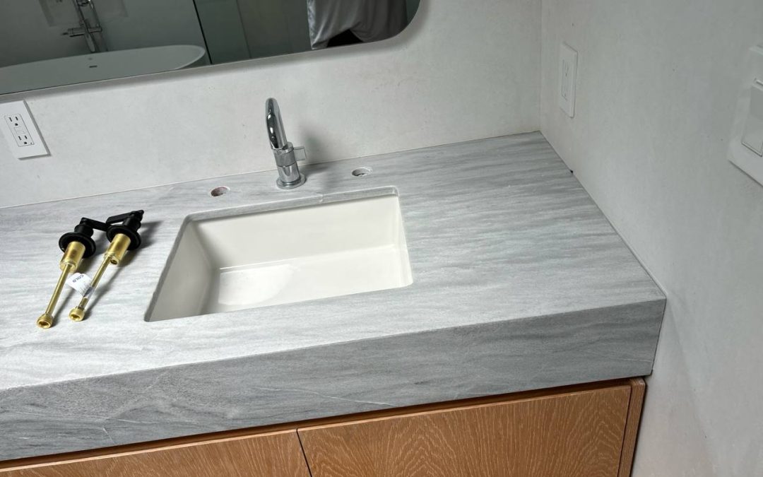 Quartzite vanity top, Gallaudet Pl, Pacific Palisades