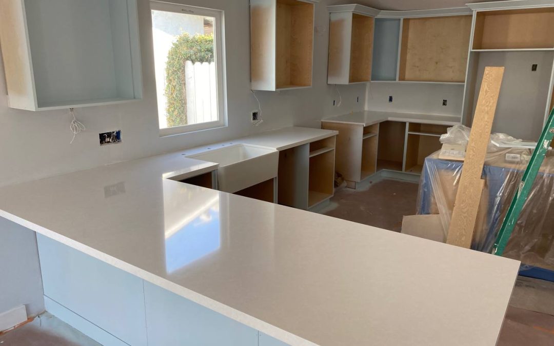 Quartz kitchen countertop, Kittridge St, West Hills