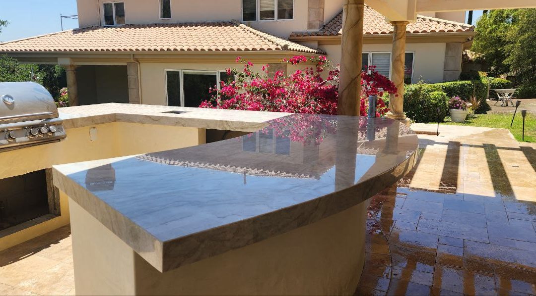 Quartzite outdoor kitchen, Rayburn St, Westlake Village